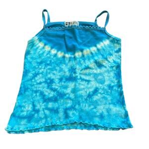 Kawai Girls XL Blue Tie Dye Knit Tank Top